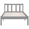 vidaXL Bed Frame without Mattress Grey Solid Wood 90x200 cm