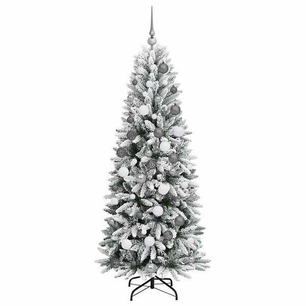 vidaXL Artificial Christmas Tree with 300 LEDs with Stand White 180 cm