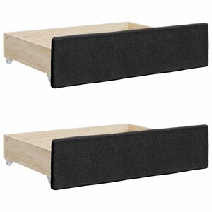vidaXL Bed Drawers 2 pcs Black Engineered Wood and Fabric