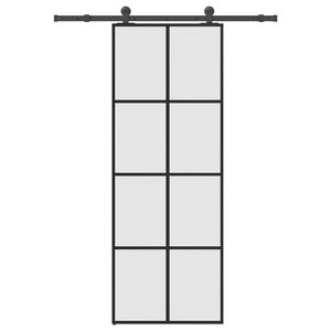 vidaXL Sliding Door with Hardware Set 76x205 cm ESG Glass&Aluminium