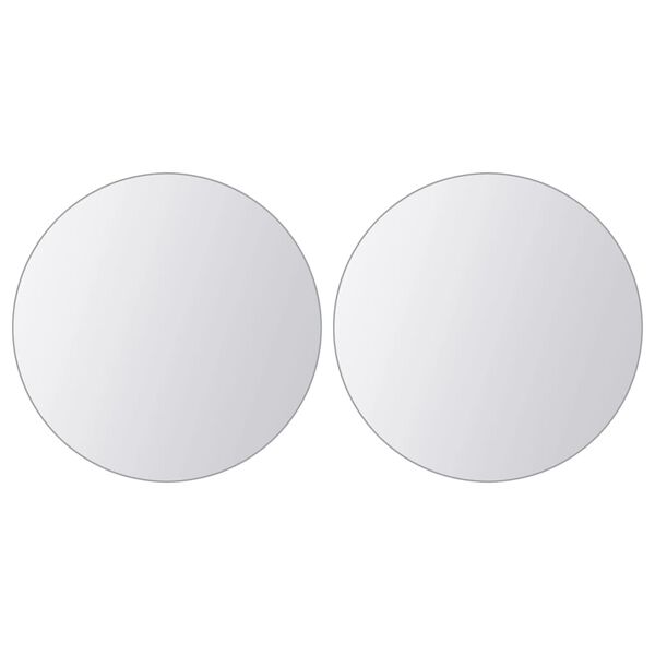 vidaXL 16 pcs Mirror Tiles Round Glass