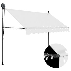 vidaXL Manual Retractable Awning with LED 250 cm Cream
