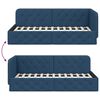 vidaXL Corner Bed Frame with Headboard Blue 90 x 190 cm Fabric