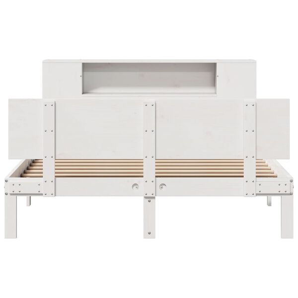 vidaXL Bookcase Bed without Mattress White 140x200cm Solid Wood Pine