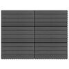 vidaXL Decking Tile 6 pcs Black 60 x 30 cm WPC