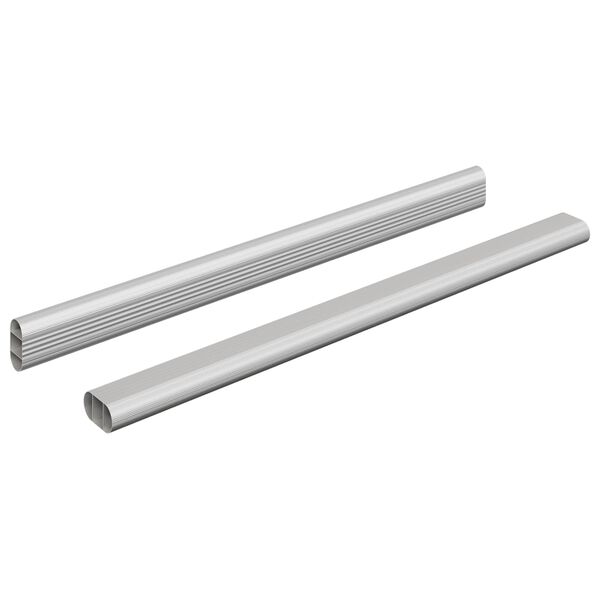 vidaXL Closet Rod 2 pcs Silver 371.5 x 15 x 29 mm Aluminium Alloy