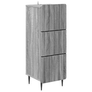 vidaXL Drawer Cabinet Grey Sonoma 33 x 34.5 x 92 cm Engineered Wood