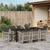 vidaXL Garden Dining Set 9 pcs Light Grey Poly Rattan