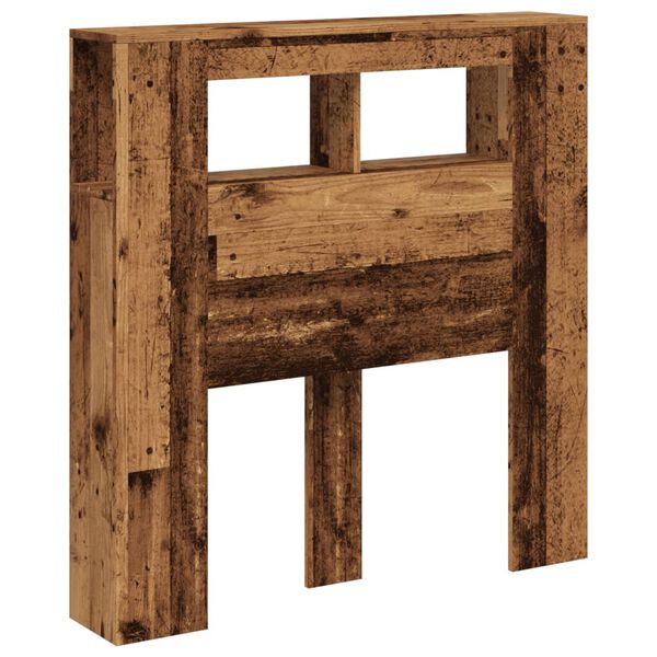 vidaXL LED Headboard Old Wood 100x18.5x103.5 cm Engineered Wood