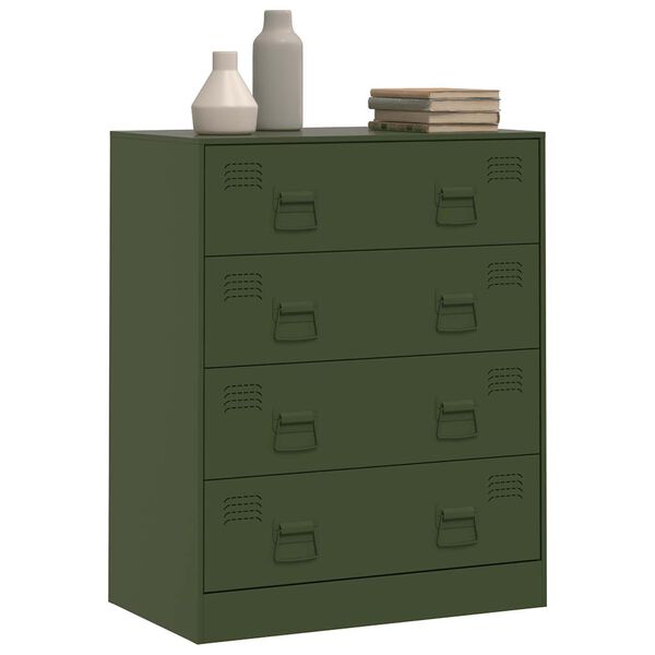 vidaXL Sideboard Olive Green 67x39x83 cm Steel