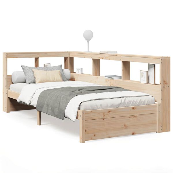 vidaXL Bookcase Bed without Mattress 90x200 cm Solid Wood Pine