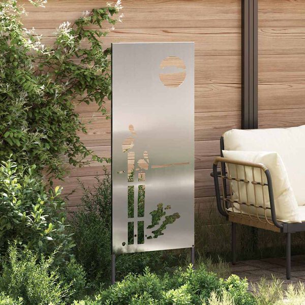 vidaXL Garden Privacy Screen Silver 50 x 140 cm Galvanised steel