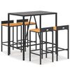 vidaXL Garden Bar Set | Black | PE rattan | Footrest | Garden Bar Set