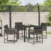 vidaXL Garden Dining Set 5 pcs Grey Poly Rattan