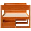 vidaXL Bed Frame without Mattress Wax Brown 75x190 cm Small Single Solid Wood Pine