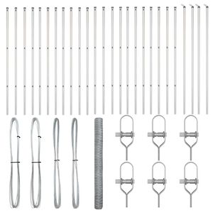 vidaXL Fence Post Silver 50 x 1.6 m (50 mm mesh) Steel