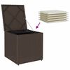 vidaXL Cushion Box with Storage Brown 50 x 50 x 50 cm Poly Rattan