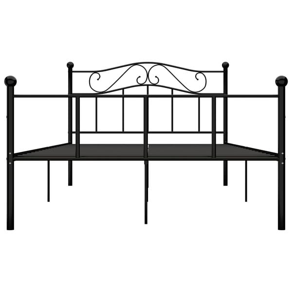 vidaXL Bed Frame without Mattress Black Metal 120x200 cm