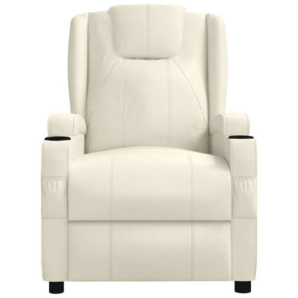 vidaXL Recliner Chair Cream White Faux Leather