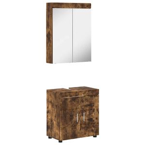vidaXL Bathroom Furniture Set TULUM 2 pcs Smoked Oak 60 x 34 x 63 cm