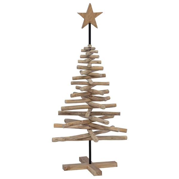 vidaXL Christmas Tree with Stand Brown 120 cm Solid teak wood