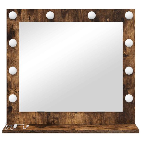 vidaXL Vanity Mirror Rectangular Smoked Oak 60 x 55 x 18 cm