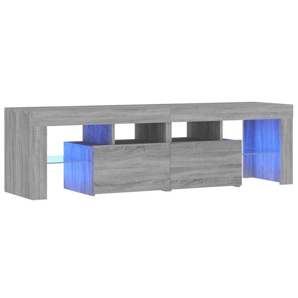 vidaXL TV Cabinet with LED Lights Grey Sonoma 140x36.5x40 cm