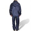 Men's Navy Blue 2-Piece Rain Suit with Hood L