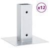 vidaXL Post Bases Square 12 pcs Silver 46x46 mm Galvanised Steel