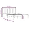 vidaXL Bed Frame without Mattress White Solid Wood Pine 120x190 cm Small Double