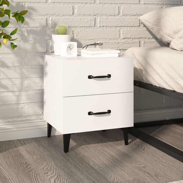 vidaXL Bedside Cabinet White 40x35x47.5 cm