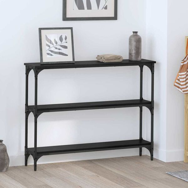 vidaXL Console Table Black oak 100 x 22.5 x 75 cm Engineered Wood