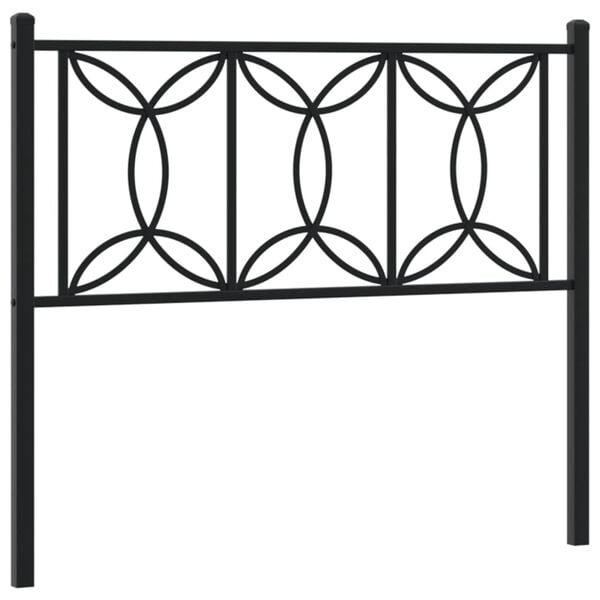 vidaXL Metal Replace Headboard Black 107 cm