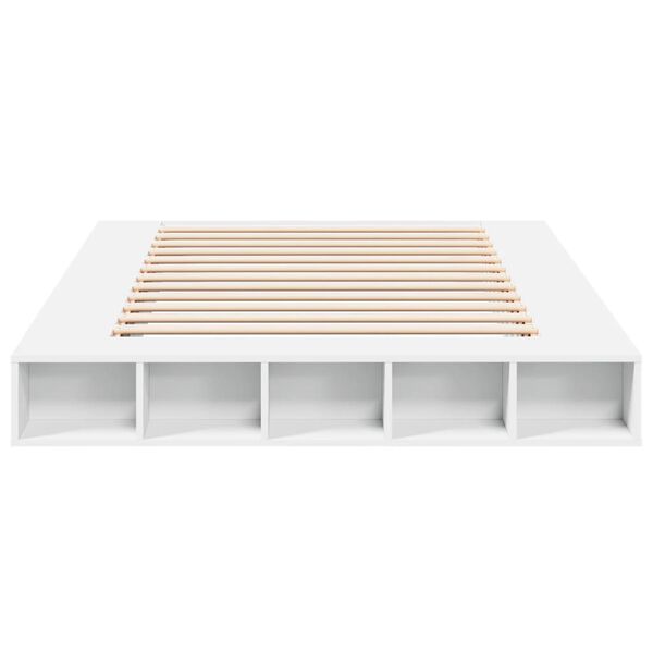 vidaXL Bed Frame without Mattress White 150x200 cm King Size