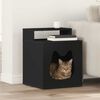 vidaXL Cat House Black 42.5 x 40 x 53.5 cm Engineered Wood