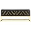 vidaXL Coffee Table Black and Gold 90x50x35 cm Solid Mango Wood
