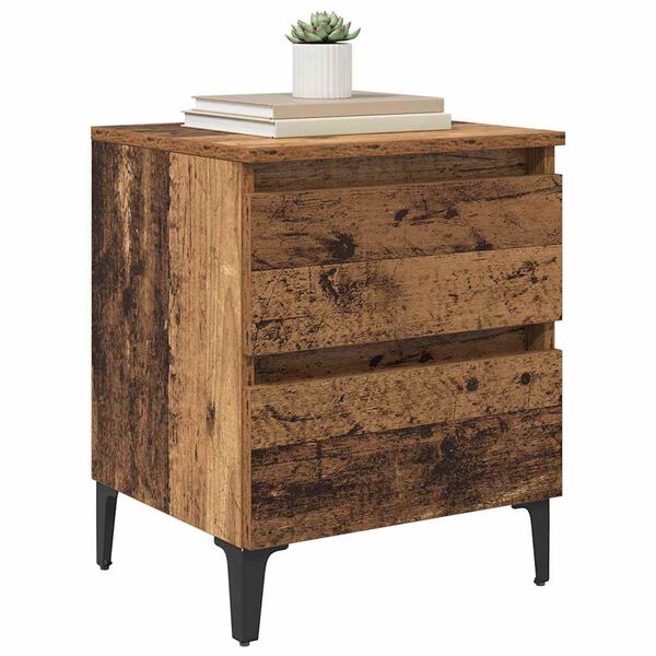 vidaXL Bedside Cabinet 2 pcs Old wood 40 x 35 x 50 cm Engineered wood