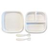 DERYAN Kids Plate Set Silicone Quuby White