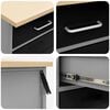vidaXL Work Cabinet Set with Drawer with Storage Manual 8 pcs Black