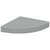 vidaXL Floating Corner Shelves 2 pcs Grey 25x25x3.8 cm MDF