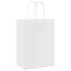 vidaXL Paper Bags 250 pcs with Handles White 15x8x21 cm