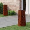 vidaXL Solar LED Pathway Light 2 pcs Corten Steel Corten Steel
