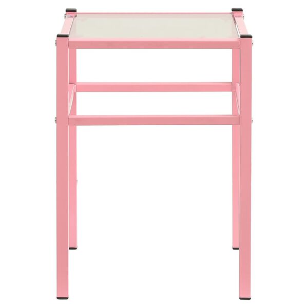 vidaXL Bedside Cabinets 2 pcs Pink and Transparent Metal and Glass
