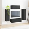 vidaXL TV Cabinet Set Wall-mounted 3 pcs Black Engineered Wood