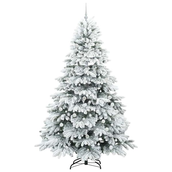 vidaXL Artificial Christmas Tree with 300 LEDs Green 240 cm PE and PVC