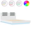 vidaXL Bed Frame with LED without Mattress White 120x200 cm
