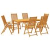 vidaXL 7 Piece Garden Dining Set 180x90x75 cm Solid Wood Acacia