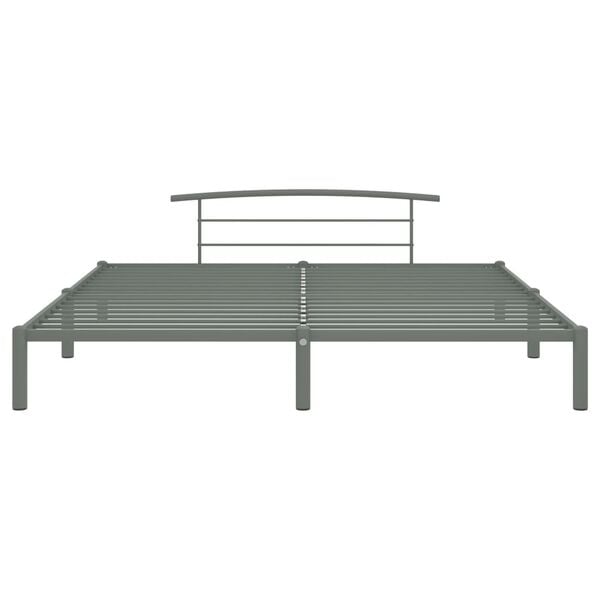 vidaXL Bed Frame without Mattress Grey Metal 180x200 cm Super King