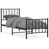 vidaXL Metal Bed Frame without Mattress with Footboard Black 75x190cm