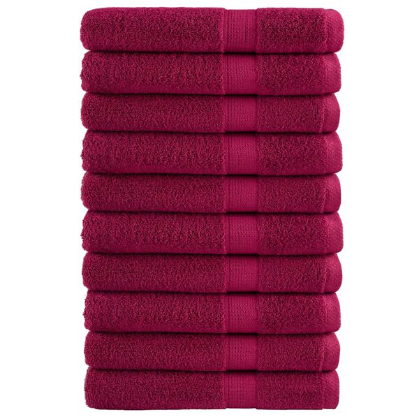 vidaXL Premium Sauna Towels "SOLUND" 10 pcs Bordeaux 80x200 cm 600 gsm